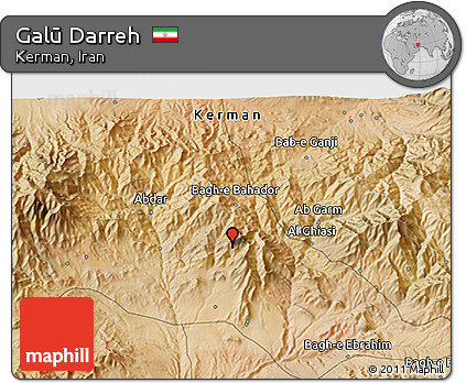 Satellite 3D Map of Galū Darreh