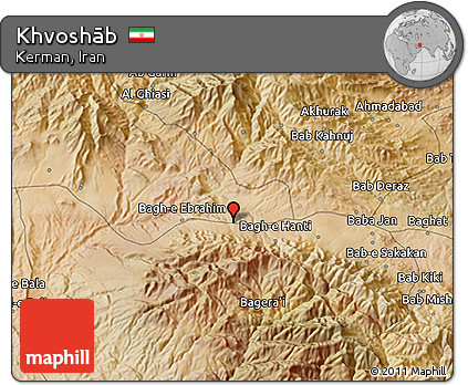 Satellite 3D Map of Khvoshāb