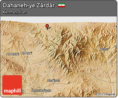 Satellite 3D Map of Dahaneh-ye Zārdār