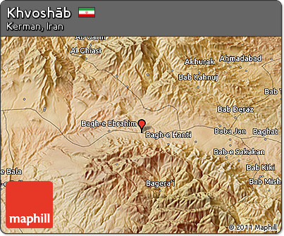 Satellite 3D Map of Khvoshāb