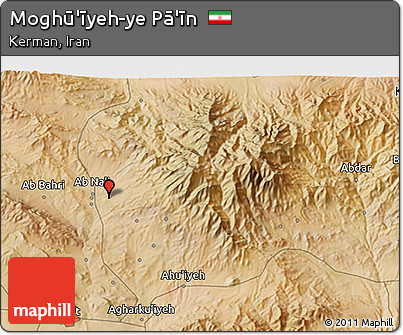 Satellite 3D Map of Moghū'īyeh-ye Pā'īn