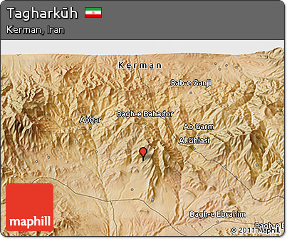 Satellite 3D Map of Tagharkūh