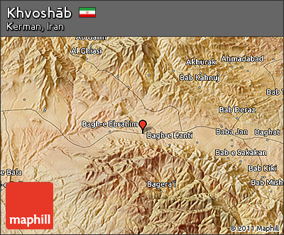 Satellite 3D Map of Khvoshāb