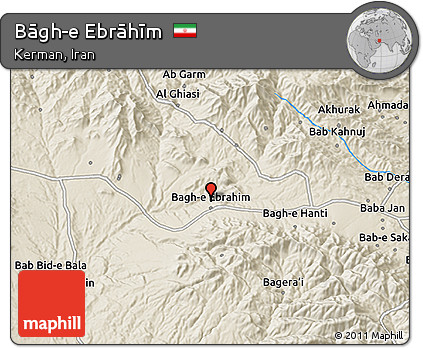 Shaded Relief 3D Map of Bāgh-e Ebrāhīm