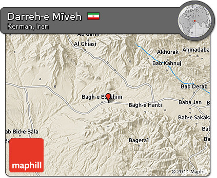 Shaded Relief 3D Map of Darreh-e Mīveh