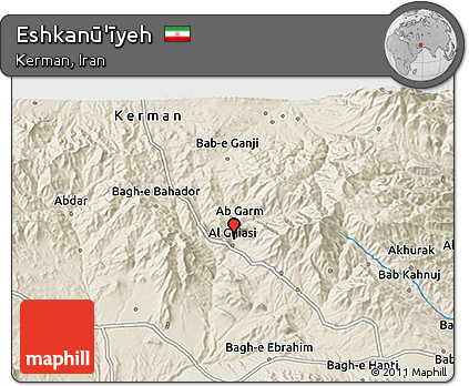 Shaded Relief 3D Map of Eshkanū'īyeh