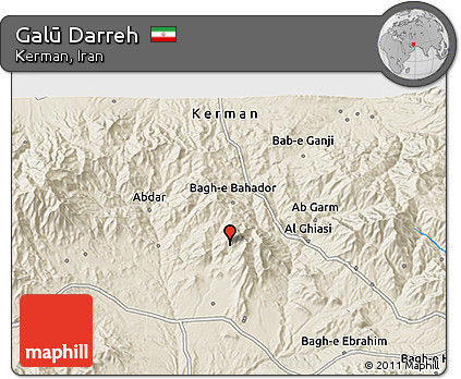 Shaded Relief 3D Map of Galū Darreh