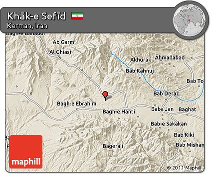Shaded Relief 3D Map of Khāk-e Sefīd