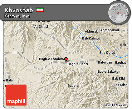 Shaded Relief 3D Map of Khvoshāb