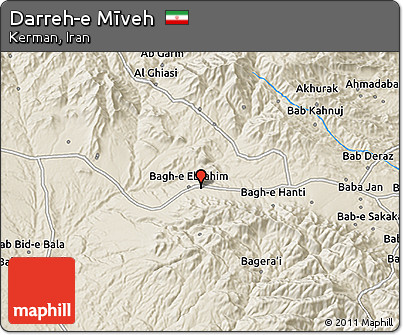 Shaded Relief 3D Map of Darreh-e Mīveh