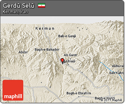 Shaded Relief 3D Map of Gerdū Selū