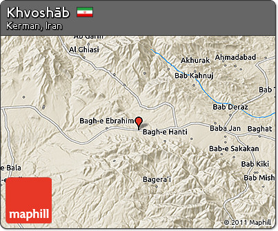 Shaded Relief 3D Map of Khvoshāb
