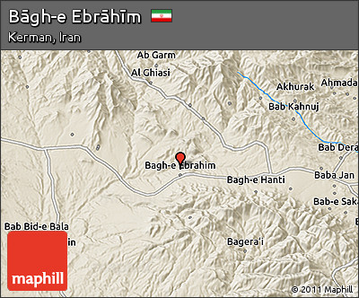 Shaded Relief 3D Map of Bāgh-e Ebrāhīm