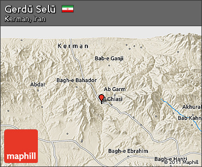 Shaded Relief 3D Map of Gerdū Selū