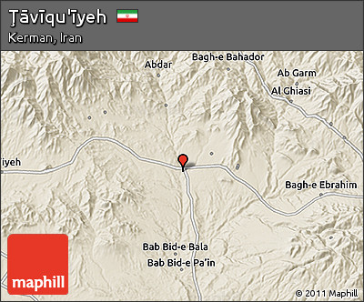 Shaded Relief 3D Map of Ţāvīqu'īyeh