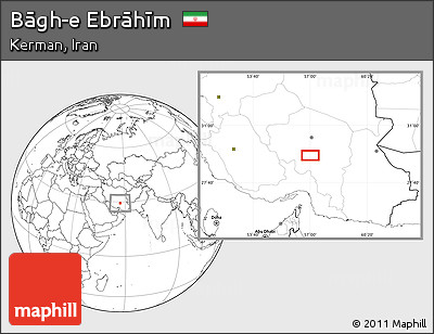 Blank Location Map of Bāgh-e Ebrāhīm