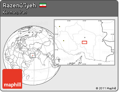 Blank Location Map of Razenū'īyeh