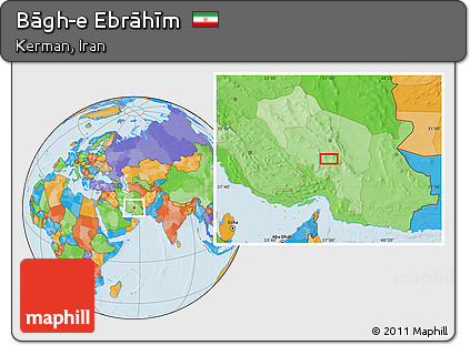 Political Location Map of Bāgh-e Ebrāhīm