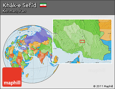 Political Location Map of Khāk-e Sefīd