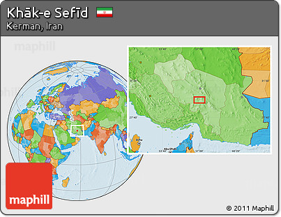 Political Location Map of Khāk-e Sefīd