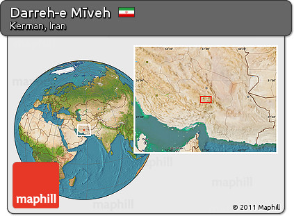 Satellite Location Map of Darreh-e Mīveh