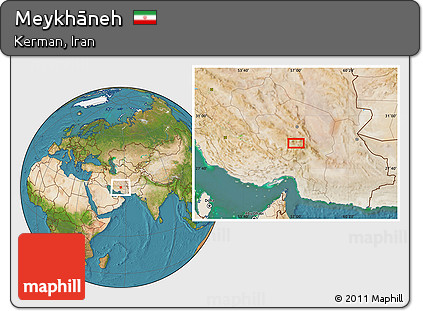 Satellite Location Map of Meykhāneh