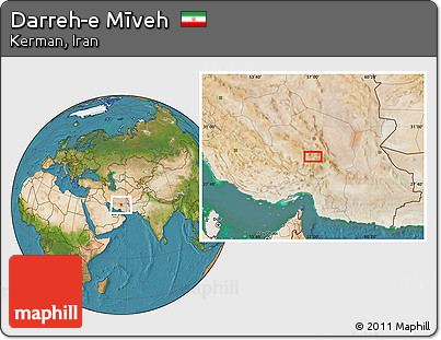 Satellite Location Map of Darreh-e Mīveh