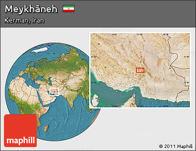 Satellite Location Map of Meykhāneh