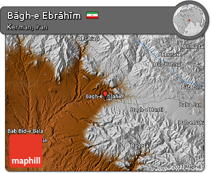 Physical Map of Bāgh-e Ebrāhīm