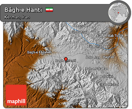 Physical Map of Bāgh-e Hanti