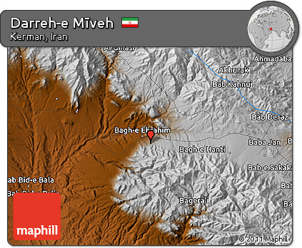 Physical Map of Darreh-e Mīveh