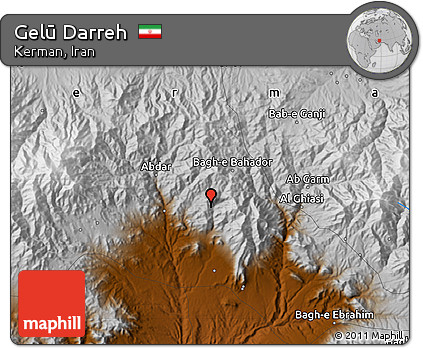 Physical Map of Gelū Darreh