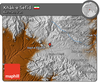 Physical Map of Khāk-e Sefīd