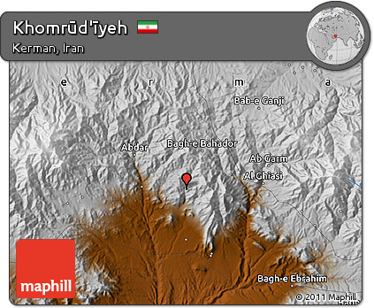 Physical Map of Khomrūd'īyeh