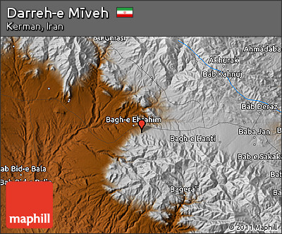 Physical Map of Darreh-e Mīveh