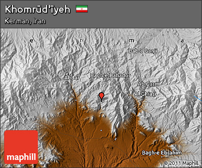 Physical Map of Khomrūd'īyeh
