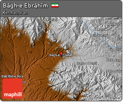 Physical Map of Bāgh-e Ebrāhīm