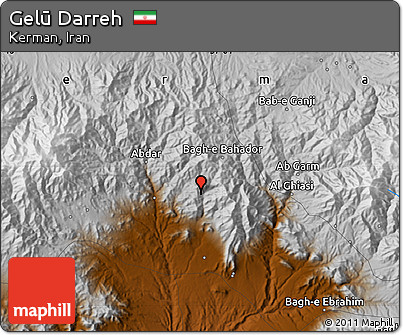 Physical Map of Gelū Darreh