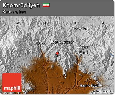 Physical Map of Khomrūd'īyeh