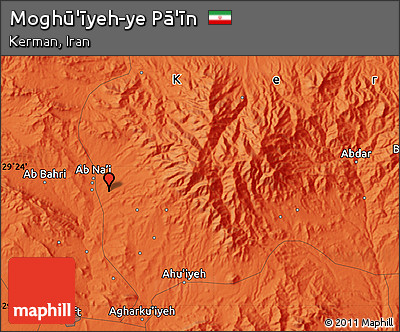 Political Map of Moghū'īyeh-ye Pā'īn
