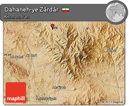 Satellite Map of Dahaneh-ye Zārdār