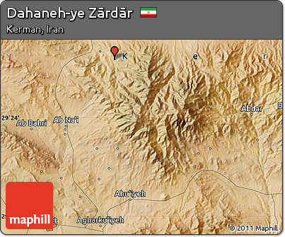 Satellite Map of Dahaneh-ye Zārdār
