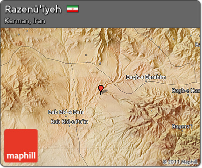 Satellite Map of Razenū'īyeh