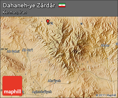 Satellite Map of Dahaneh-ye Zārdār