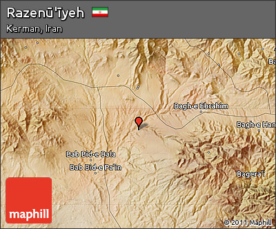 Satellite Map of Razenū'īyeh