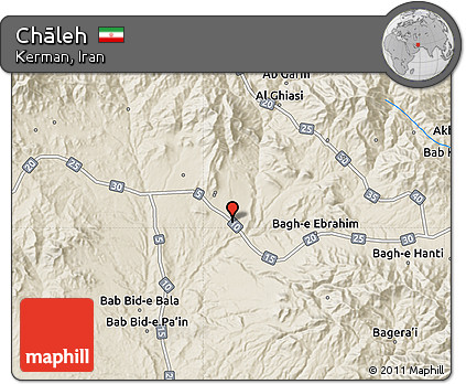 Shaded Relief Map of Chāleh