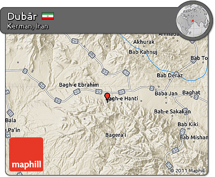 Shaded Relief Map of Dubār