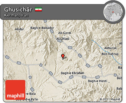 Shaded Relief Map of Ghusichār