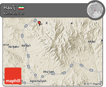 Shaded Relief Map of Havīj