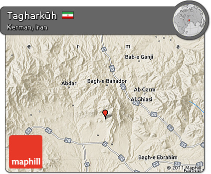 Shaded Relief Map of Tagharkūh